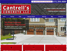 Tablet Screenshot of cantrellsconcrete.com
